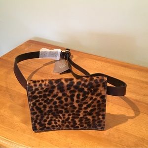 J.Jill belt purse with faux animal hair